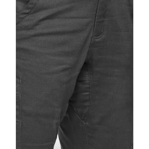 Unisex cotton stretch ripstop work shorts in dark grey, featuring a side pocket and visible stitching details.