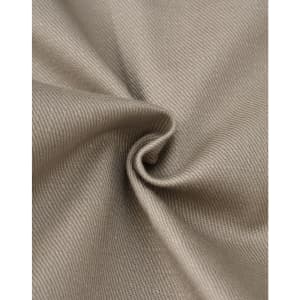 A close-up of beige cotton stretch ripstop fabric, showcasing its smooth texture and woven pattern.