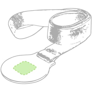 A medal with a green square centre and a ribbon for wearing. The design is simple and outlines the medal’s features.