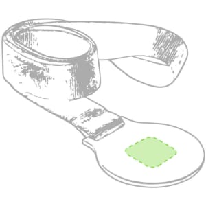 A silver medal with a green square centerpiece attached to a textured ribbon. The design has an outlined style.