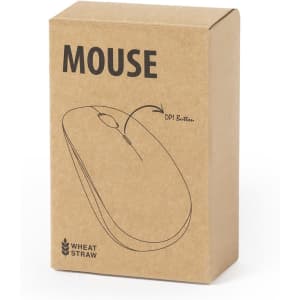 A brown cardboard box featuring a simple line drawing of a mouse with a DPI button graphic.