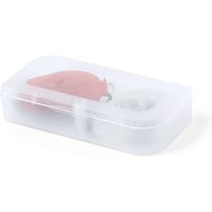 A red Bowel Bike safety light set in a clear plastic case, featuring a round light and clip.
