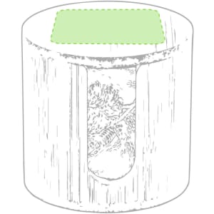 A green cosmetic pad dispenser with a cylindrical design and a clear section to view contents.