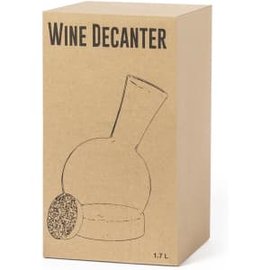 A wine decanter box featuring a sketch design, in a simple brown cardboard finish. The box is labelled as 1.7 L.