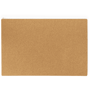 A brown counter mat with a textured surface, featuring a blank space and a white border. It has a branding logo.
