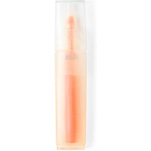 A highlighter in a clear casing with a peach colour. The product has a visible tip and features a logo.