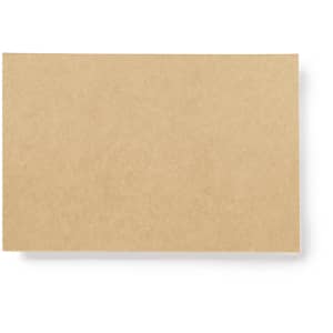 A brown business card with a plain surface, featuring a simple, unmarked design.