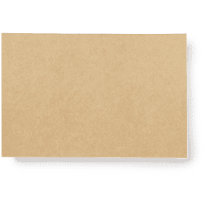 A plain, tan business card with a textured finish and no printed content or logos visible.