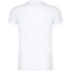 A plain white adult t-shirt with a fitted shape and short sleeves. The back features no design or branding.