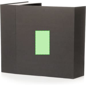 A black gift box with a rectangular cut-out, designed for holding the Halderan Set.
