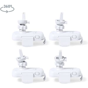A white Yaben Charger Holder designed to securely hold wireless chargers, featuring a compact design and a rotating mount.