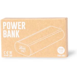 A brown cardboard box containing a Hylin Power Bank, with a simple outline illustration of the device on the packaging.