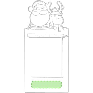 A magnetic to-do list featuring a Santa and reindeer design with a blank note section at the centre.