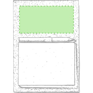 A white and green Kibly Magnet with a green top section and a blank white lower section, featuring a simple design.