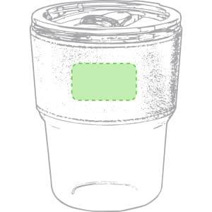 A plastic tumbler with a clear base and a frosted top, featuring a blank area for branding or labels.