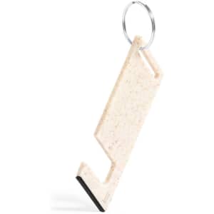 A multifunction keyring in a light beige colour, featuring a keyring attachment and a functional design.