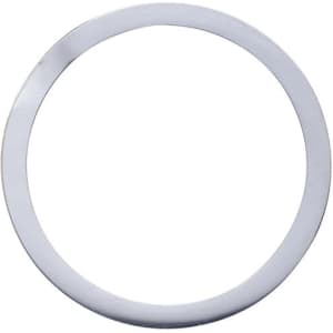 A circular metallic frame with a shiny silver finish, featuring a smooth, simple design.