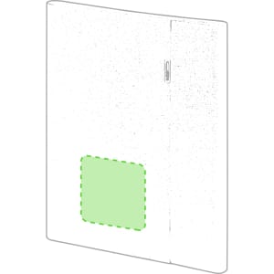 A green folder with a transparent pocket, designed for organisational purposes. It features a logo on the front.