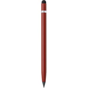 A red stylus pen with a black tip and a silver band. It features a simple, sleek design.