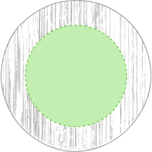 A drink bottle opener featuring a round design with a light green centre and a textured grey outer surface.
