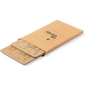 A jigsaw puzzle set in a kraft paper box, featuring blank wooden puzzle pieces ready for colouring.