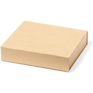 A brown cardboard box with a simple design, featuring a lid that lifts off. No branding visible.