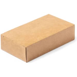 A rectangular brown kraft box with a smooth surface and a secure fold-over design.
