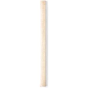 A grey-lead pencil with a simple, unsharpened wooden design. It features a logo at one end.