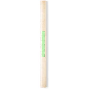 A grey-lead pencil with a natural wooden finish and a green detail on the side.