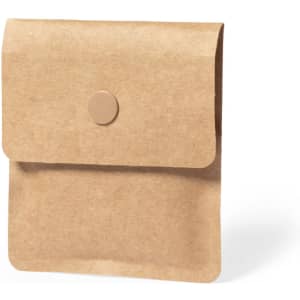 A compact, brown paper pocket ashtray with a snap closure for easy storage. It features a simple, unbranded design.