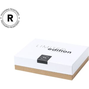 A white packaging box with a kraft base, labelled "Limited Edition," featuring a registered trademark logo.