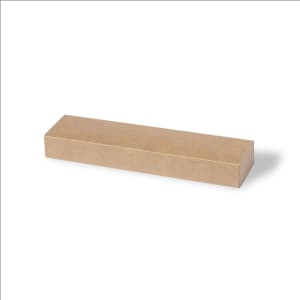 A rectangular brown cardboard box with a minimalist design, suitable for packaging.