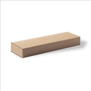 A rectangular, brown cardboard box, perfect for packaging items such as metal pens, with no visible branding.