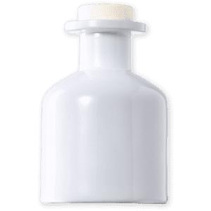 A white aromatic diffuser with a smooth, rounded shape and a minimalist design. It features a contrasting cap.