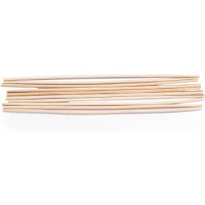 A set of six natural wooden skewers stacked together, featuring a light tan colour and smooth finish.