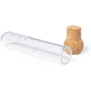 A glass infuser with a cork stopper, featuring a minimal design in clear colour.