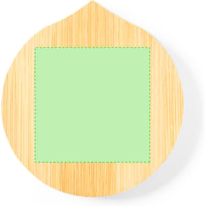 A round, bamboo pocket mirror with a green reflective surface in the centre, designed for personal use.