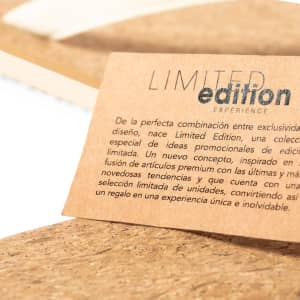 A tag for "Limited Edition" flip flops, featuring a textured background and text outlining product details.