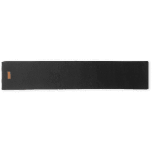 A black Kinar scarf with a small logo, featuring a sleek, rectangular design.