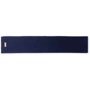 A navy Kinar Scarf featuring a simple design and a logo.