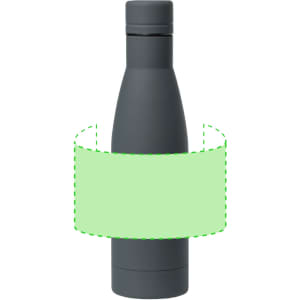 A drink bottle in matte grey with a sleek design and a visible logo.