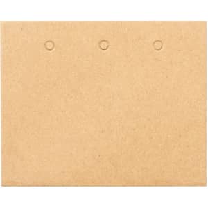 A plain, beige card with three circular holes at the top, designed for name badges or identification.