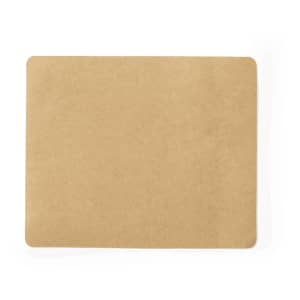 A rectangular mousepad in a plain brown colour, featuring rounded corners and a smooth surface.