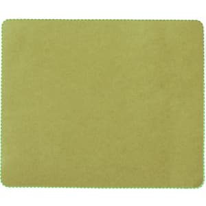 A green-bordered mousepad in a light brown colour, featuring a smooth surface for mouse movement and a subtle design.