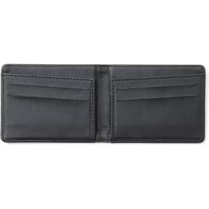 A black Kenxo card holder wallet with multiple card slots and a smooth interior finish.