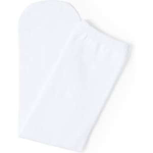 A pair of white socks displayed together. The socks are simple in design and soft in texture.