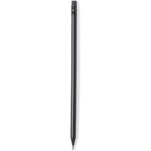 A grey lead pencil with a sleek design, featuring a top end with a branding logo.