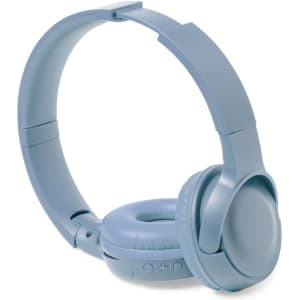 A pair of light blue Pendil headphones with cushioned ear pads and a flexible headband. Features a logo on the side.