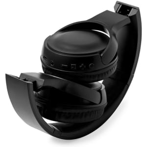 Black Pendil headphones are displayed in a sleek, curved design with a foldable structure for easy storage.