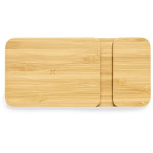 A set of bamboo serving trays in various rectangular shapes, featuring a natural wood finish and a simple design.